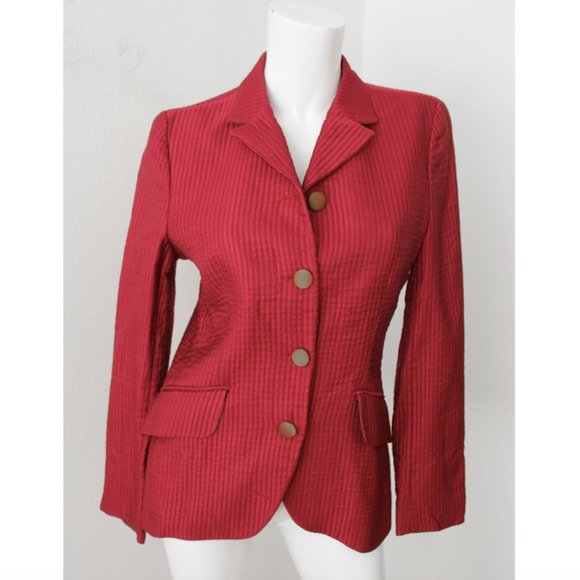 Etro Jackets & Blazers - Etro Pink Silk Stitched Blazer Jacket